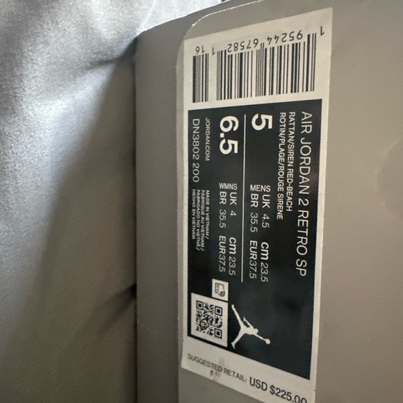 Size 5men/6.5 Women- Jordan 2 Union LA Rattan , Not Worn - Picture 6 of 7